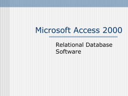 Microsoft Access 2000 - Colorado State University Extension