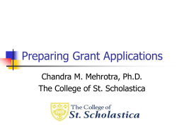 Preparing Grant Applications - The College of St. Scholastica