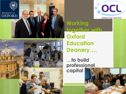 Working together with Oxford Education Deanery….