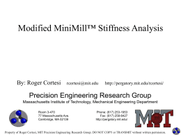 MiniMill Stiffness Analysis