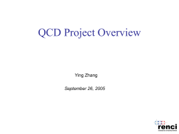 QCD Project Overview