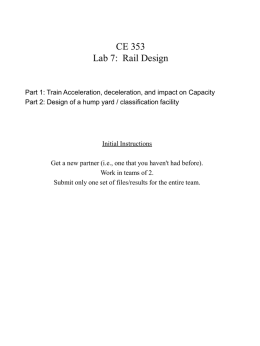 CE 353 Lab 7: Rail Design - Center for Transportation