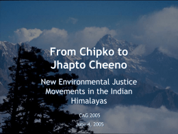 From Chipko to Jhapto Cheeno