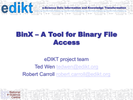 BinX – A Tool for Binary File Access
