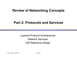 Protocol Architecture - University of Toronto