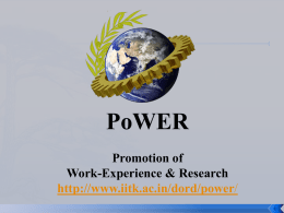 PoWER Promotion of Work
