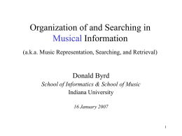 Organization of Musical Information