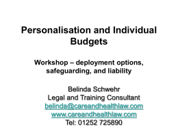 Personalisation and Individual Budgets