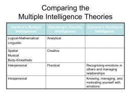 Comparing the Multiple Intelligence Theories