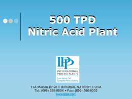 500 TPD Nitric Acid Plant - International Process Plants