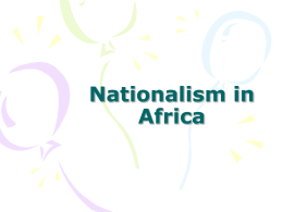 What is the essential information about NATIONALISM IN AFRICA?