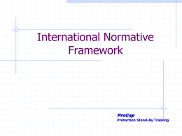 International Normative Framework & Displacement