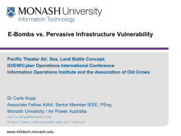 E-Bombs vs. Pervasive Infrastructure Vulnerability
