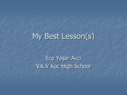 My Best Lesson(s)
