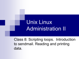 Unix Linux Administration II