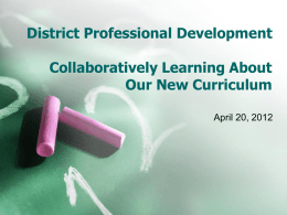 District Professional Development Collaboratively Learning