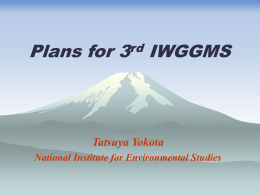 Plans for 3rd IWGGMS - Global Carbon Project