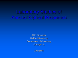 Laboratory Studies of Aerosol Optical Properties