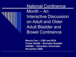 National Continence Month – An Interactive Discussion on