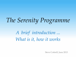 Serenity programme - Brief Introduction