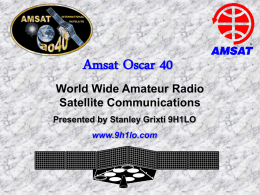 Amsat Oscar 40 - Malta Amateur Radio League