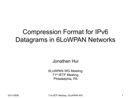 PowerPoint Presentation - 6LoWPAN Interoperability