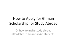 How to Apply for Gilman Scholarship