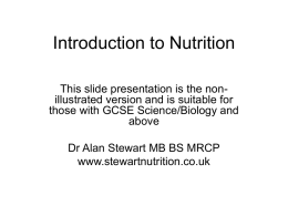 Introduction to Nutrition - Nutrition Assessment, Vitamins