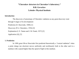 'Cherenkov detectors in Cherenkov's laboratory.' B.B