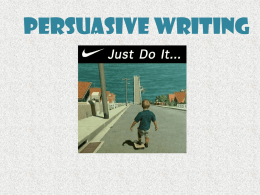 Persuasive Writing - Mrs. Hawkins' Classroom