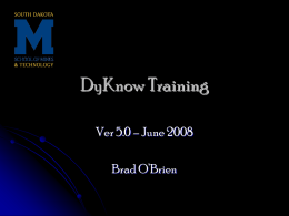 DyKnow Training - South Dakota School of Mines and Technology