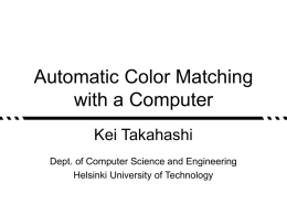 Application of Machine Learning to Color Matching