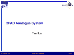 2PAD Analogue System - Square Kilometre Array