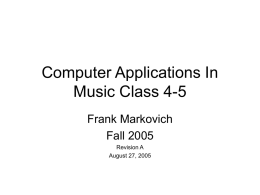 Computer Applications In Music