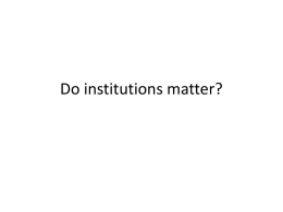 Does institutions matter? - Economics