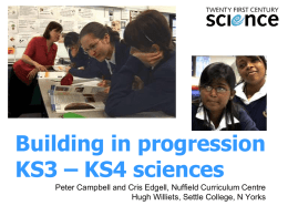 Re-inventing science education at KS3 & KS4