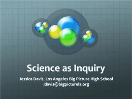 Science as Inquiry - University of California, Los Angeles