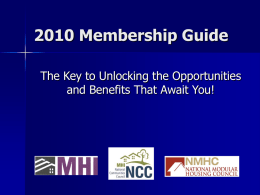 Membership Guide - Manufactured Housing Institute