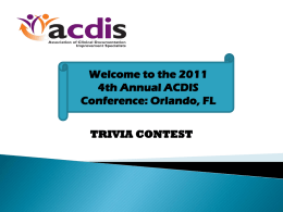 Florida Chapter ACDIS Regional Chapter Meeting April 30