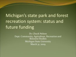 A New and Better Way to Fund Michigan State Parks, State