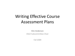 Writing Effective Assessment Plans