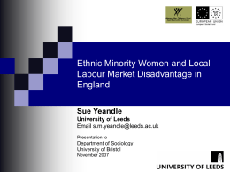 Gender and Ethnicity in Local Labour Markets