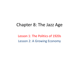 Chapter 8: The Jazz Age - Ash Grove R