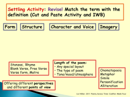 Settling Activity: Match the term with the definition (Cut