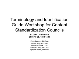 Terminology and Identification Guide Workshop for Content