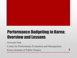 Government Performance Management in Korea: Overview and