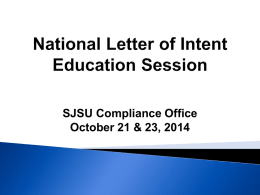National Letter of Intent Education Session