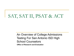 SAT, PSAT & ACT
