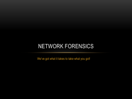 Network forensics - Southern Oregon University