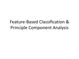 Feature-Based Classification & Principle Component Analysis